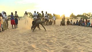 Young men join wrestling school in The Gambia [no comment]