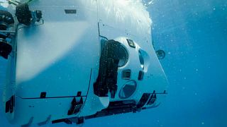 Image: The submersible for the Five Deeps Expedition during its testing.