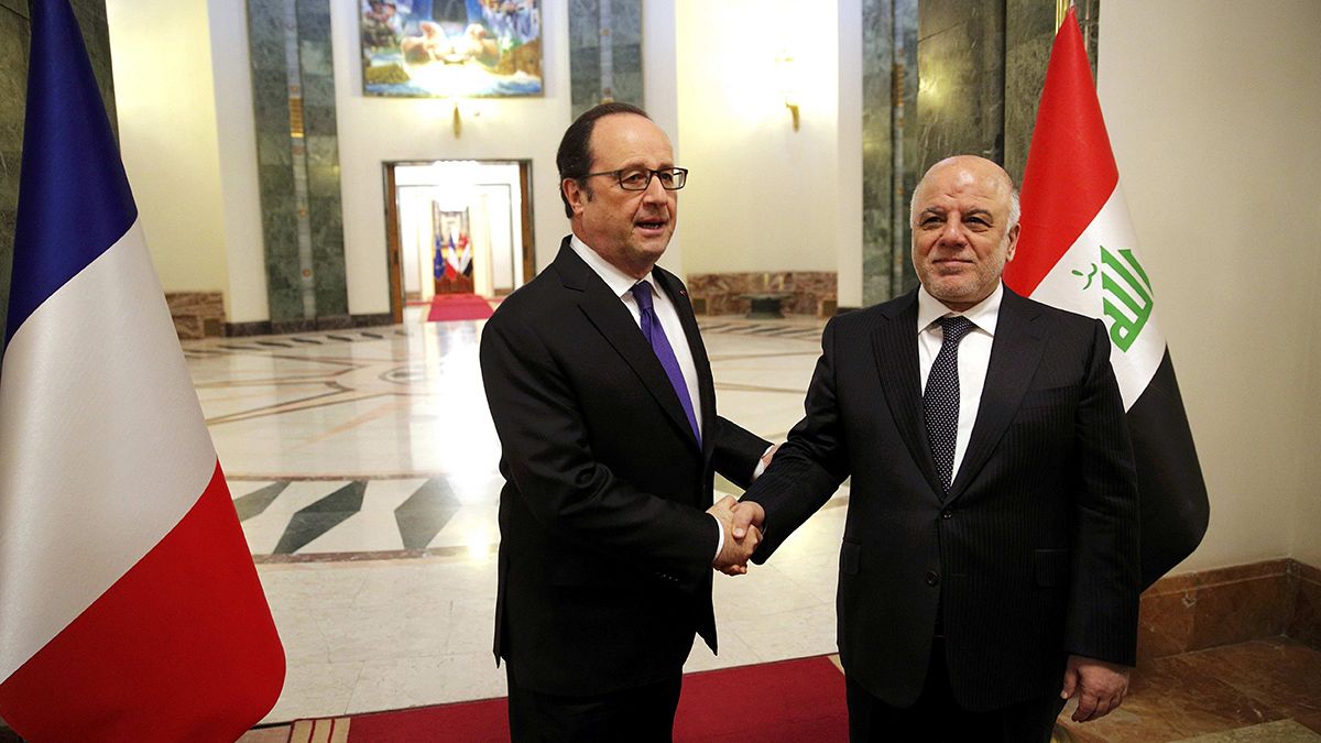Fransa Cumhurbaşkanı Hollande'un Irak ziyaretine IŞİD'den bombalı karşılama