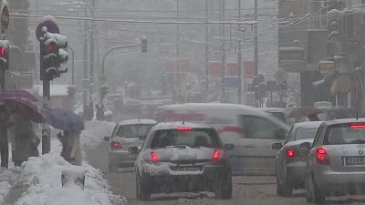 Heavy snowfall  in Bosnia and Kosovo