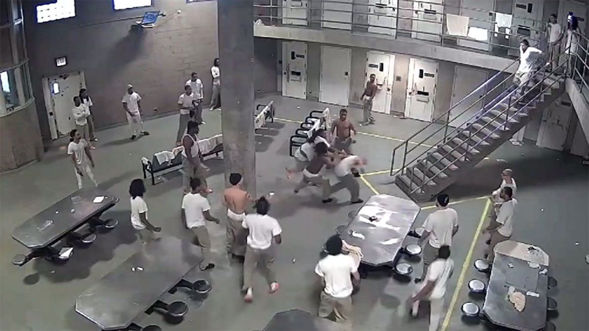 Watch: Prisoners 'stabbed' as violence erupts at US jail