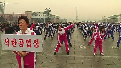 Exercising their right to keep fit? North Korea holds first sports day of year