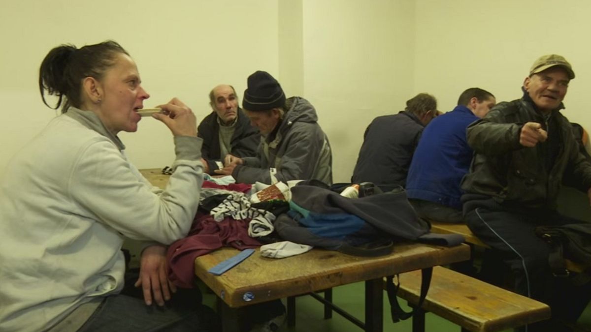 Hungary invites people to hang up coats for the homeless
