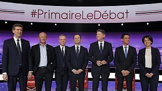 French left-wing presidential hopefuls take part in first TV debate