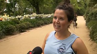 Jogger takes reporter's question a little too literally