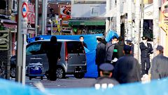 Image: Policemen stand next to a car which plowed into pedestrians on New Y