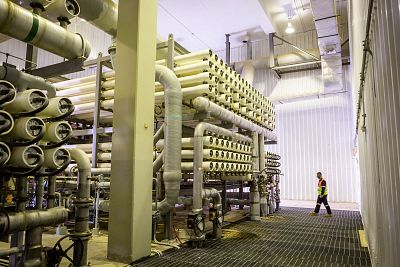 Inside the Dead Sea Water Treatment plant.