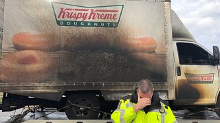 Cops feign sorrow over fate of burned Krispy Kreme truck