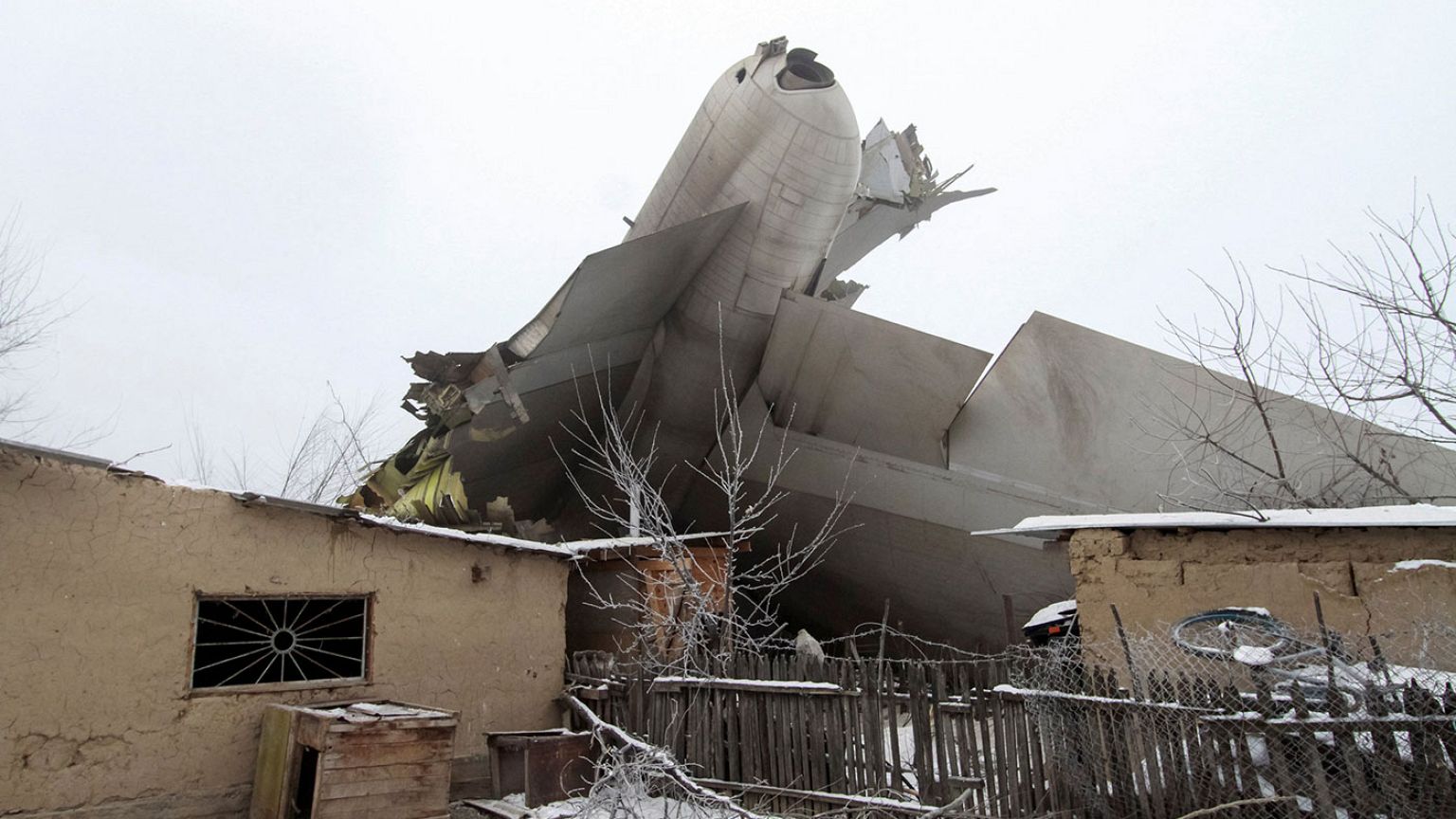 Drone video of Turkish cargo plane crash site