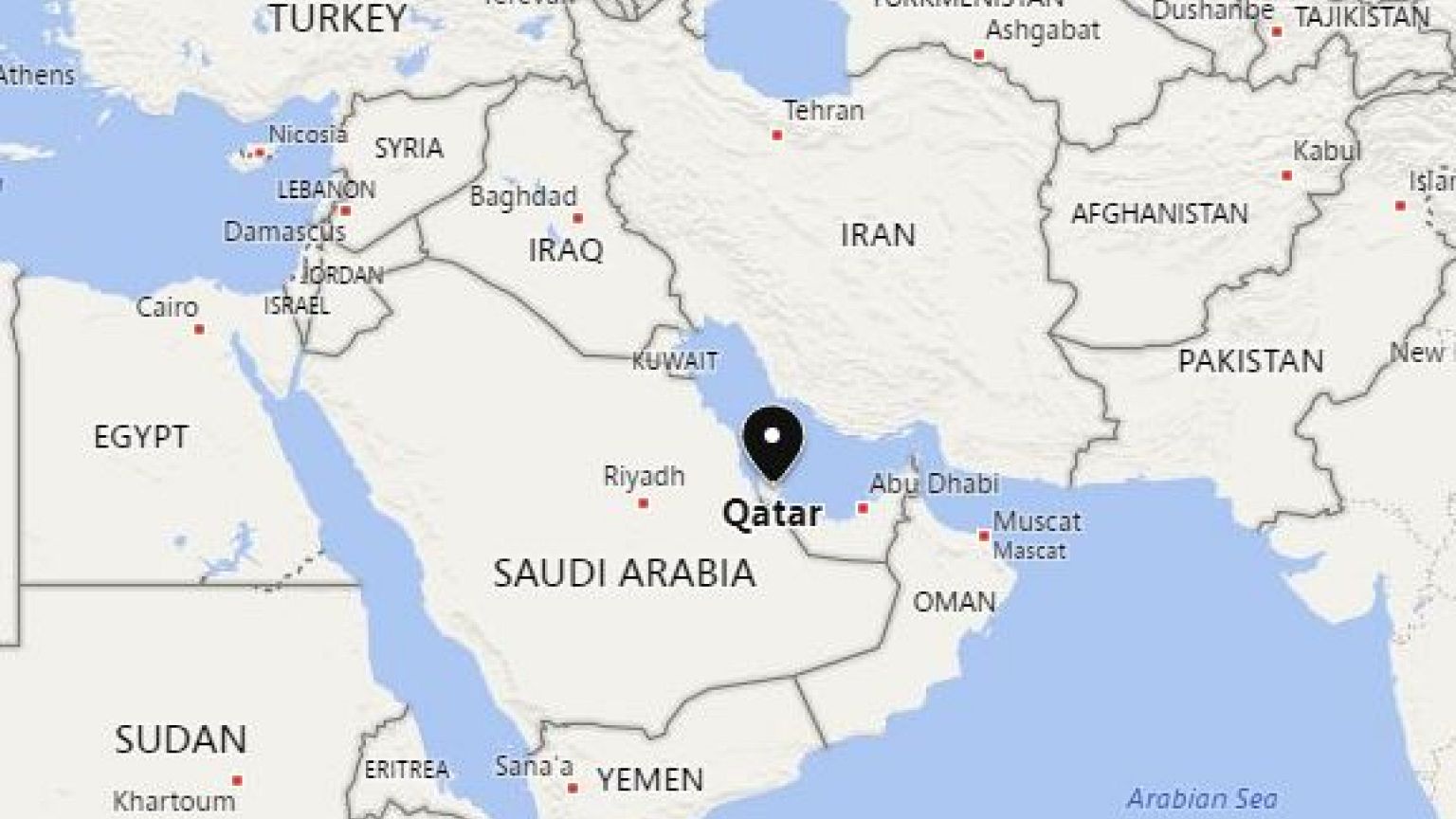 Image: Map showing Qatar