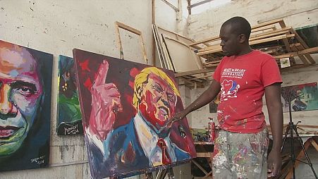 Trump on canvas in Kenya thanks to artist Evans Yegon