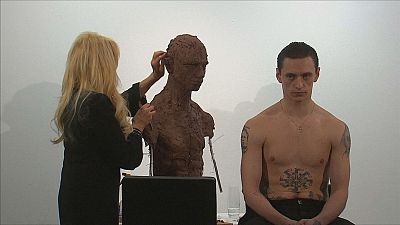 Dancer Sergei Polunin sits for sculptor Frances Segelman