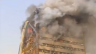 Effondrement d'un grand immeuble à Téhéran (Iran)
