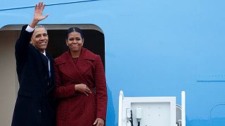 Obama flies out of DC as Biden takes train