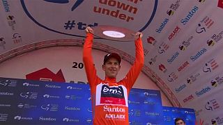 Porte celebrates Tour Down Under title as Ewan wins final stage