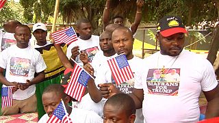 Nigeria: Pro-Biafra movement marches in support of Trump [no comment]