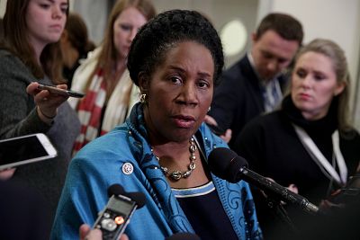 Rep. Sheila Jackson-Lee speaks to the media on Capitol Hill on Dec. 7, 2018.