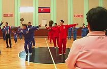 تمرین ژیمناستیک برای بسکتبالیستهای کره شمالی