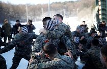 Militares dos EUA e da Coreia do Sul realizam treino gelado