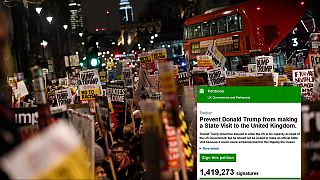 Mais de um milhão de britânicos contra a "lua de mel" de Trump e Theresa May