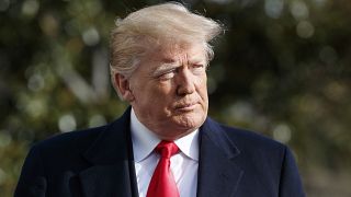 Image: President Donald Trump before boarding Marine One on the South Lawn 