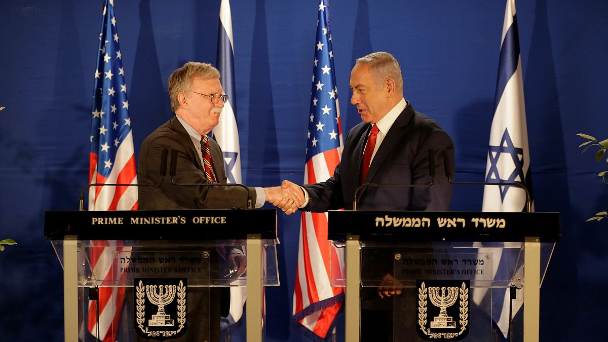 Image: U.S. National Security Adviser John Bolton meets Israeli Prime Minis