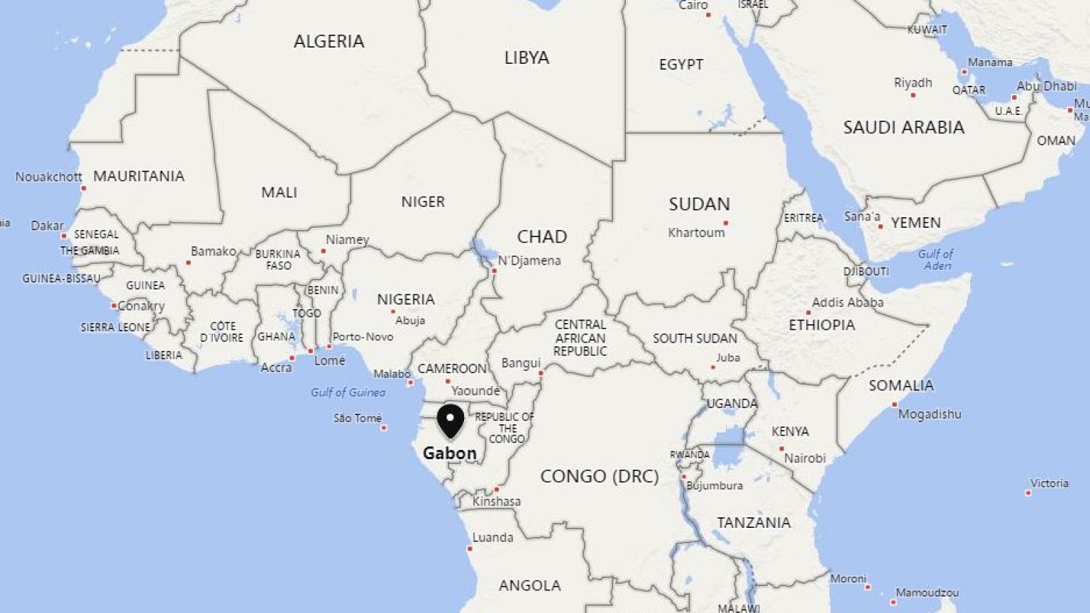 Image: A map showing the location of Gabon.