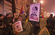 Budapest: Protestkundgebung gegen Putin-Besuch in Ungarn