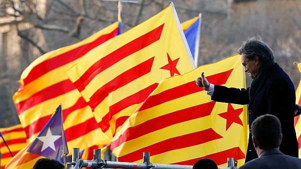 Thousands rally to support Catalonian independence leader as he stands trial Thousands rally to support Catalonian independence leader as he stands trial