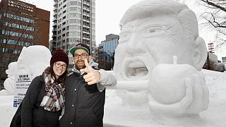 Trump, helado en el Festival de la nieve de Sapporo