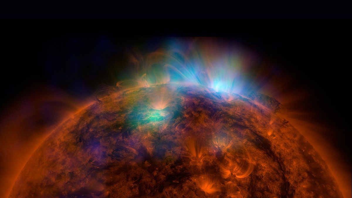 Image: X-rays stream off the sun in an image taken by NASA's Nuclear Spectr