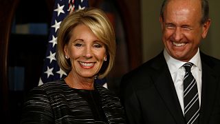 US Education Secretary Betsy DeVos 'survives' tie-break Senate vote