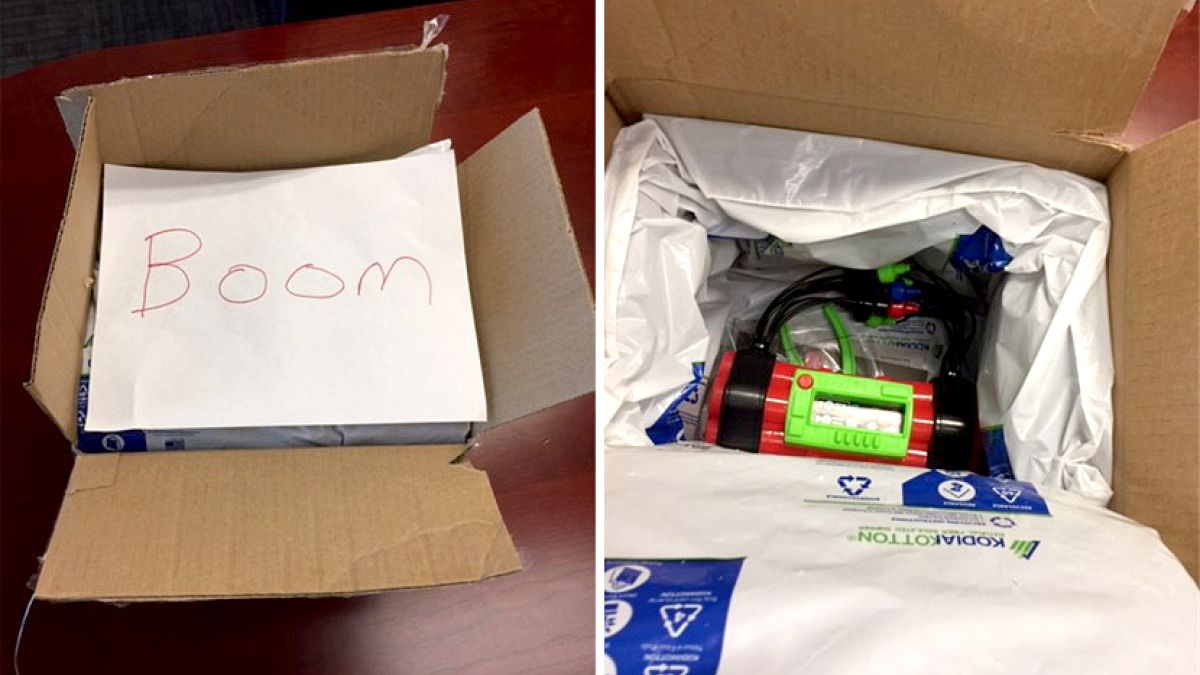 A patrol deputy has resigned after he admittedly mailed a toy bomb to a She
