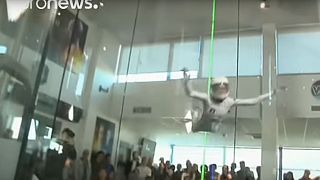 WATCH: Teen crowned 'world's fastest flyer' in indoor skydiving contest