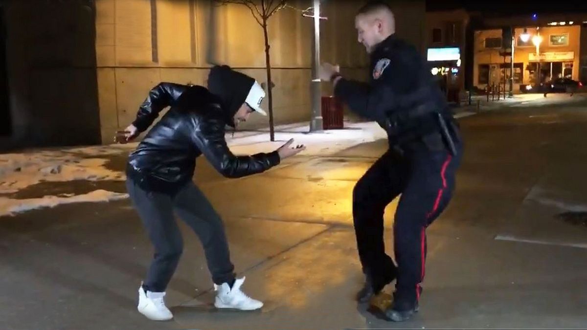 Ontario police officer busts moves in dance-off