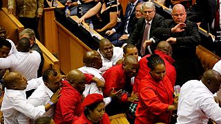Chaos in S. Africa parliament: thrown outs and walk outs as Zuma presents State of Nation