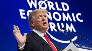 Image: President Donald Trump delivers a speech during the World Economic F