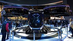 The Bell Nexus hybrid electric air taxi concept is on display at the Bell b