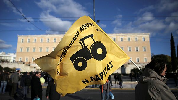 La protesta degli agricoltori greci: cavoli al Parlamento La protesta degli agricoltori greci: cavoli al Parlamento