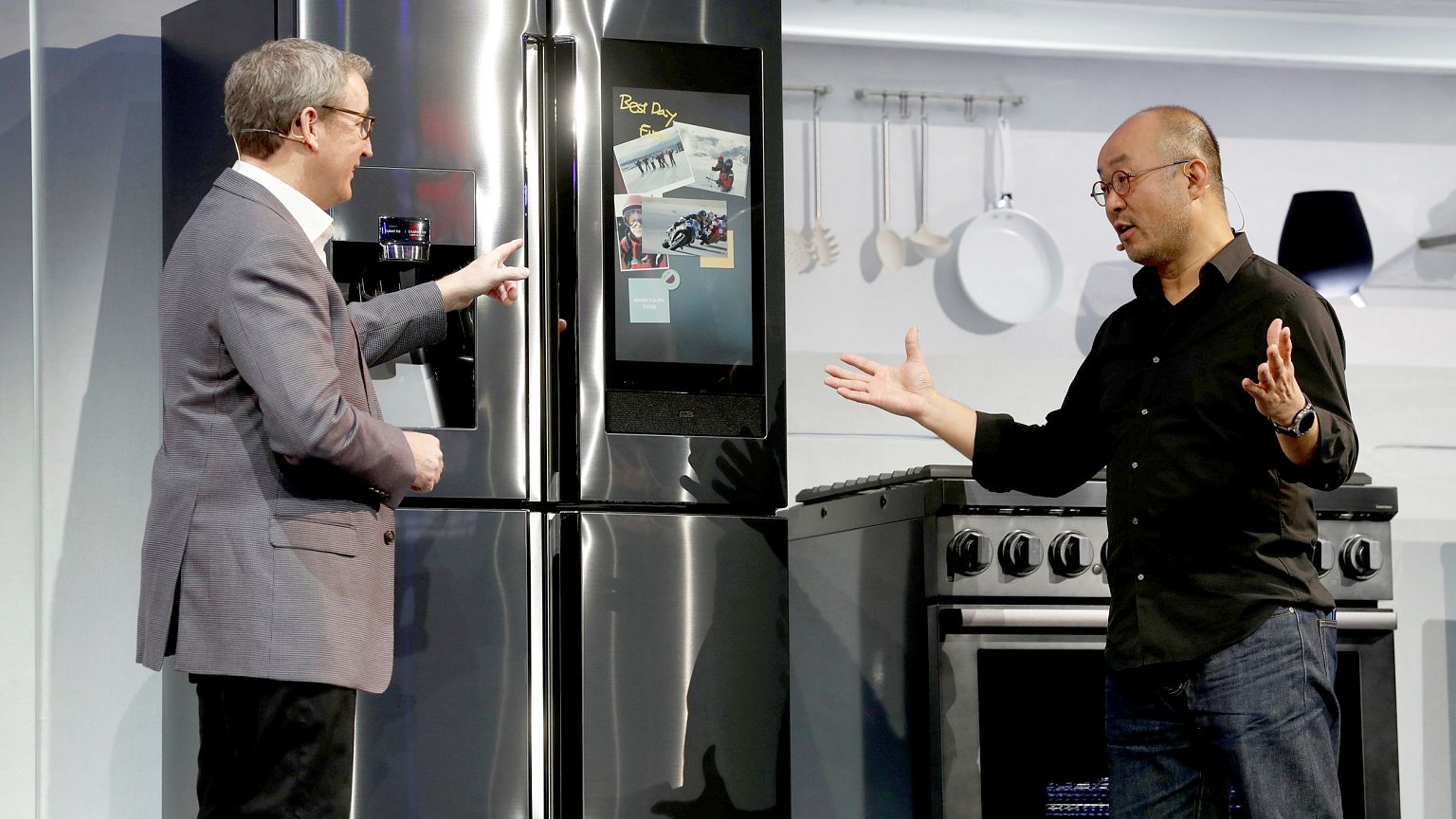 Image: John Herring and Yoon Lee, executives with Samsung Electronics Ameri