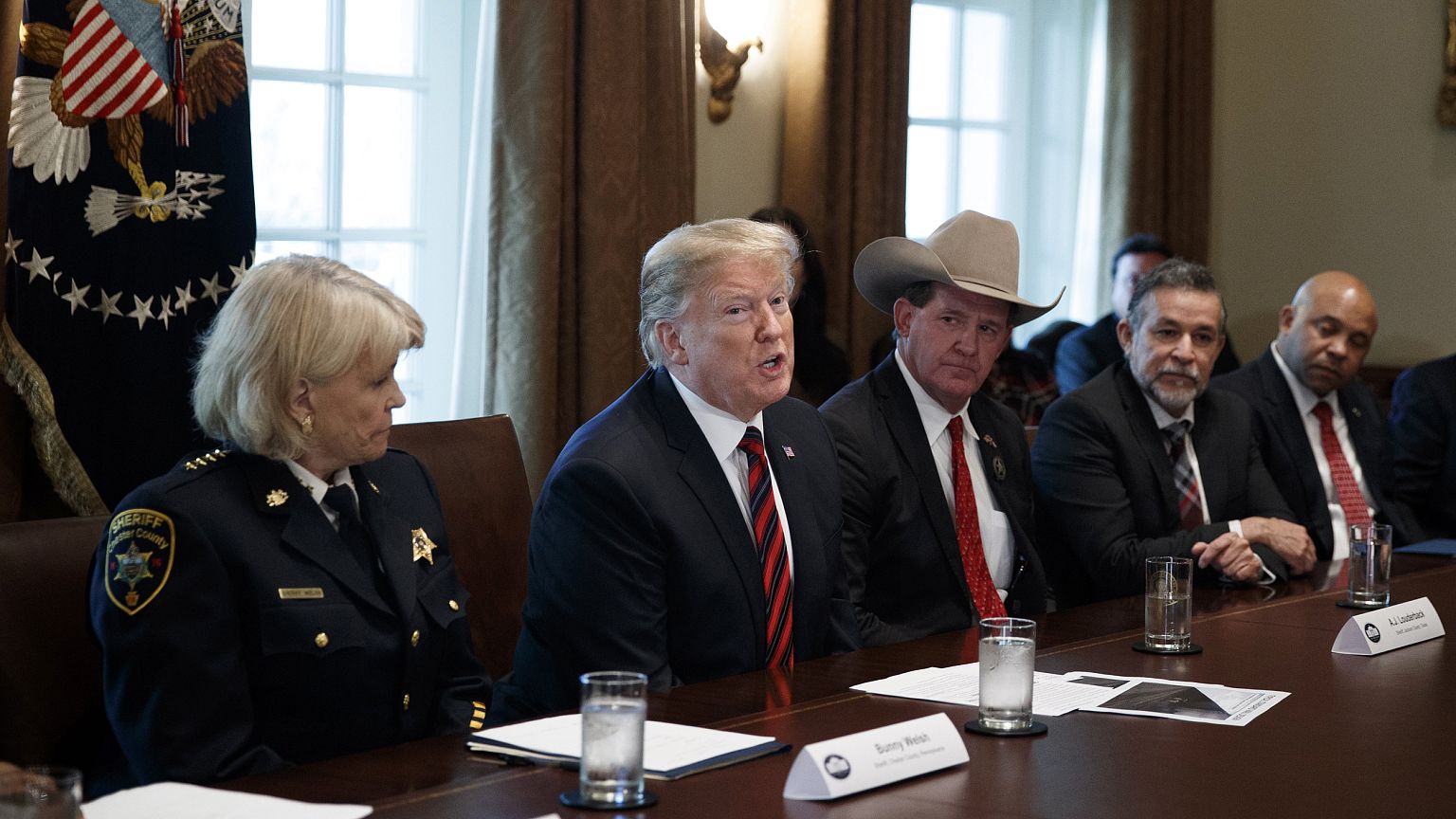 Image: US President Trump participates in a roundtable discussion on border