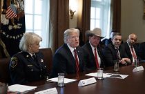 Image: US President Trump participates in a roundtable discussion on border