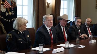 Image: US President Trump participates in a roundtable discussion on border