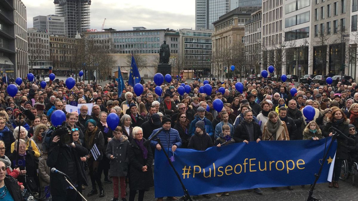 The demonstrators taking to the streets to proclaim their European identity