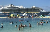 The Royal Caribbean Oasis of the Seas ship while docked in Haiti.