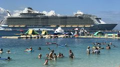 The Royal Caribbean Oasis of the Seas ship while docked in Haiti.
