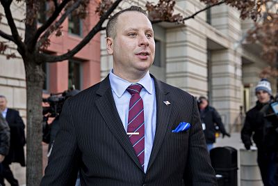 Sam Nunberg, former campaign aide for Donald Trump, exits federal court in Washington on March 9, 2018.