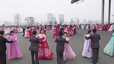 North Korea: dancing in the street