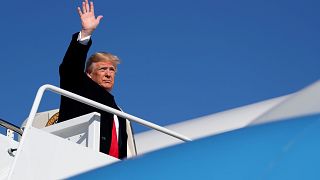 Image: U.S. President Donald Trump boards Air Force One for travel to campa