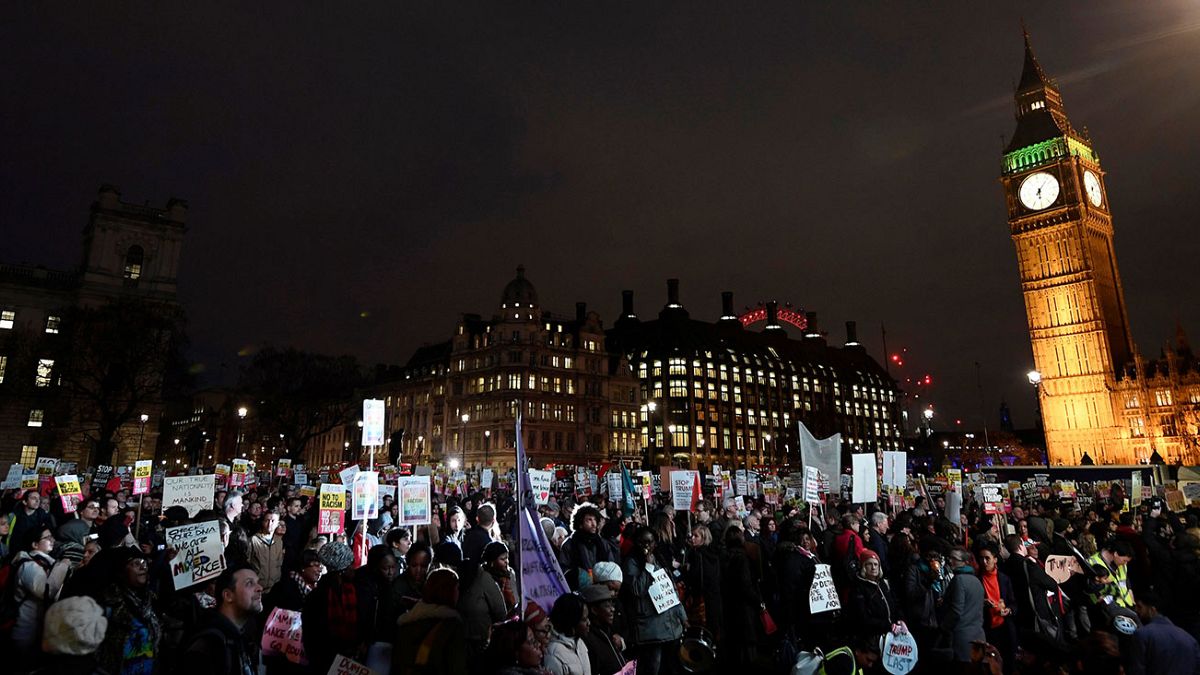 Britain defends Trump visit despite protests